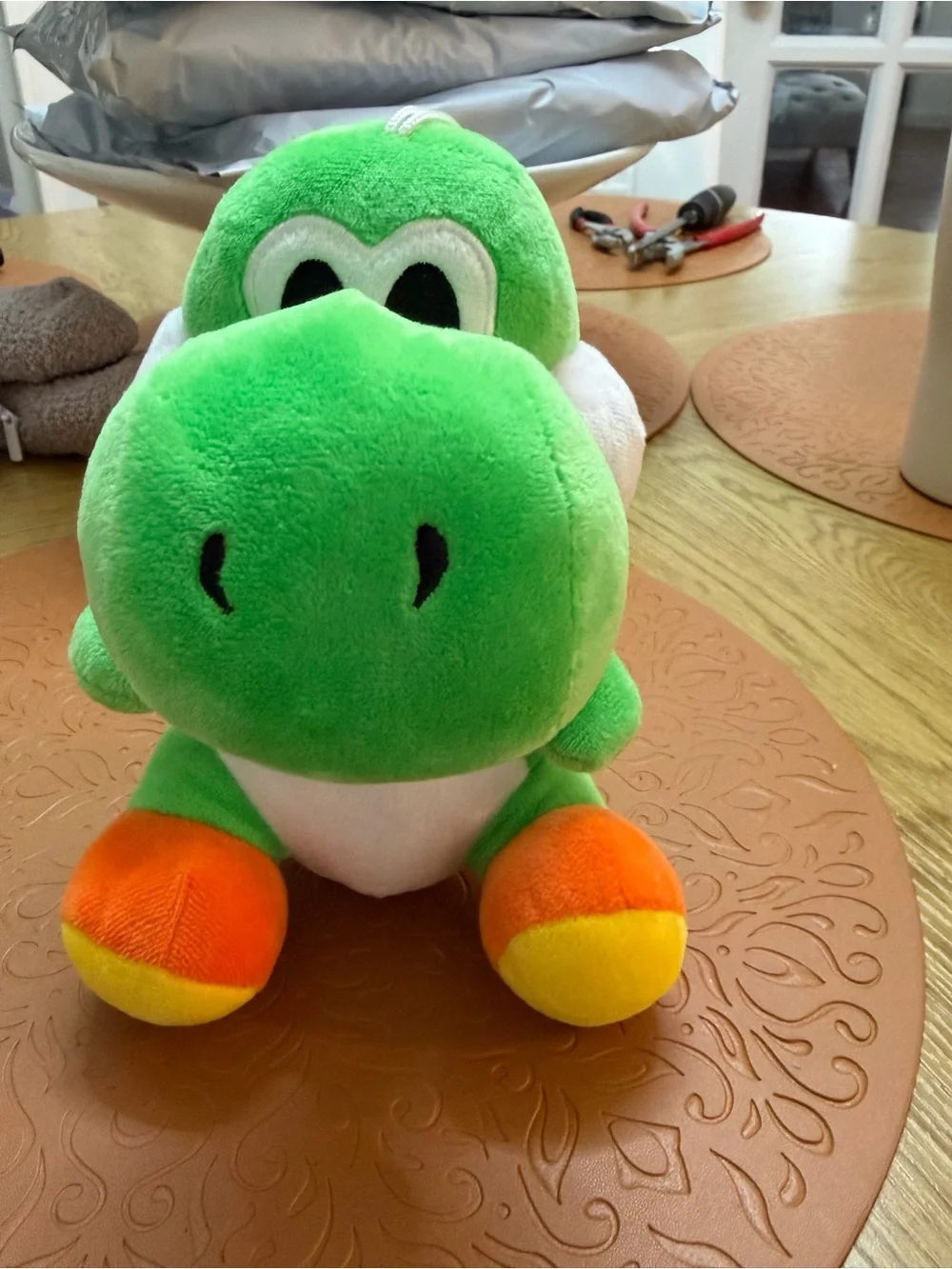 Green Yoshi Plush with Orange & Yellow Feet